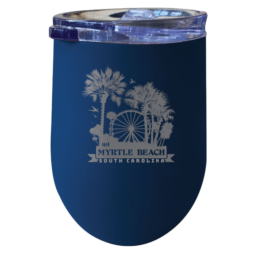 Myrtle Beach South Carolina Laser Etched Souvenir 12 oz Insulated Wine Stainless Steel Tumbler Image 4