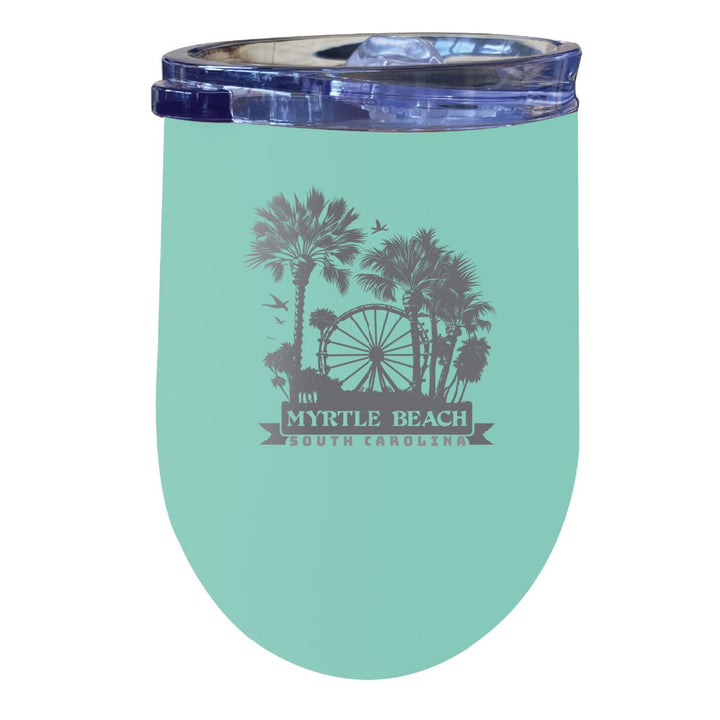 Myrtle Beach South Carolina Laser Etched Souvenir 12 oz Insulated Wine Stainless Steel Tumbler Image 6