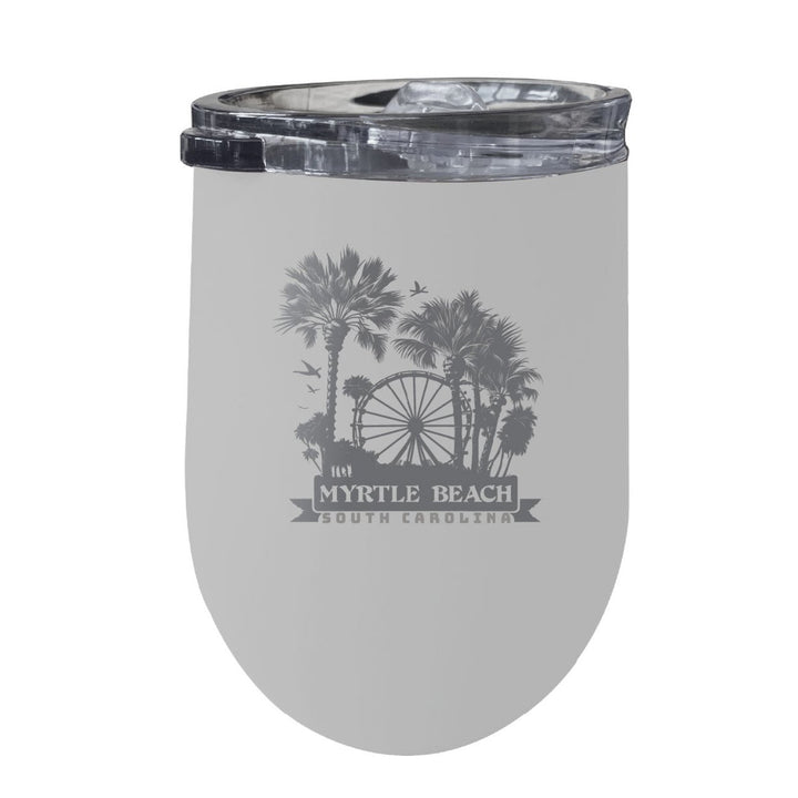 Myrtle Beach South Carolina Laser Etched Souvenir 12 oz Insulated Wine Stainless Steel Tumbler Image 7