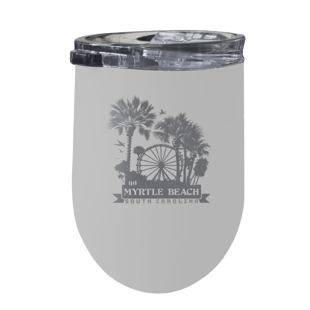 Myrtle Beach South Carolina Laser Etched Souvenir 12 oz Insulated Wine Stainless Steel Tumbler Image 1