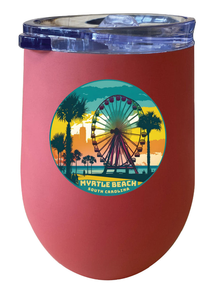 Myrtle Beach South Carolina Souvenir 12 oz Insulated Wine Stainless Steel Tumbler Image 2