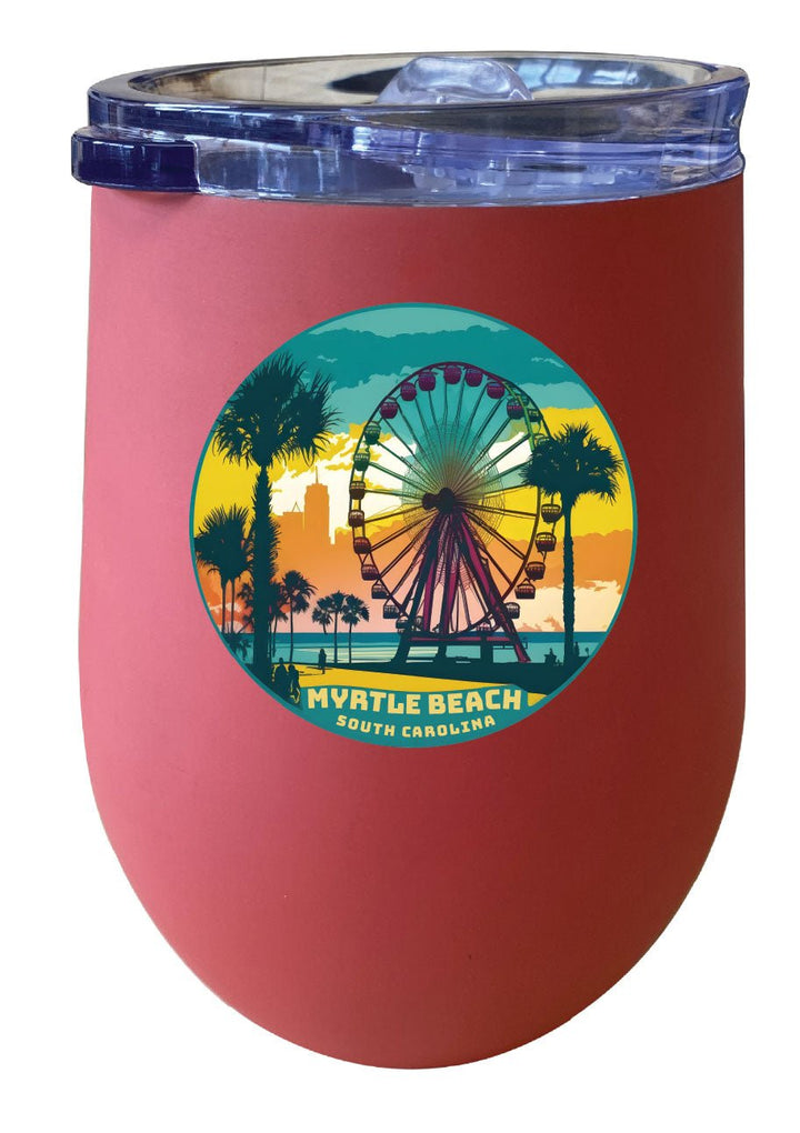 Myrtle Beach South Carolina Souvenir 12 oz Insulated Wine Stainless Steel Tumbler Image 1