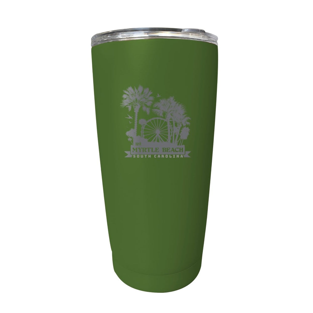 Myrtle Beach South Carolina Laser Etched Souvenir 16 oz Stainless Steel Insulated Tumbler Image 2
