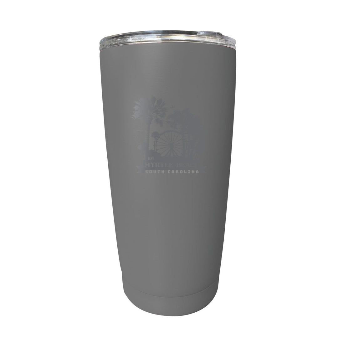 Myrtle Beach South Carolina Laser Etched Souvenir 16 oz Stainless Steel Insulated Tumbler Image 1