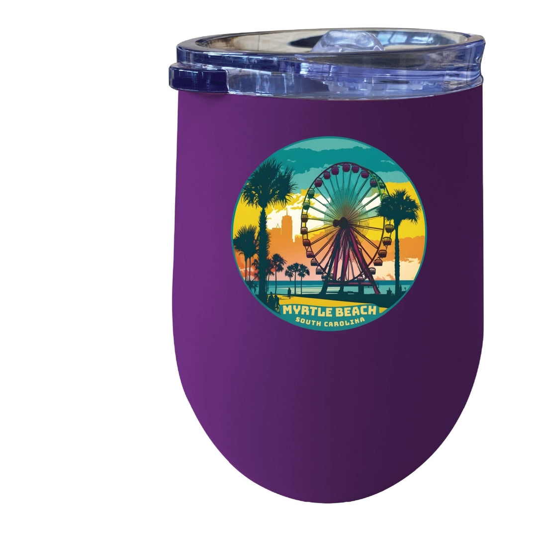 Myrtle Beach South Carolina Souvenir 12 oz Insulated Wine Stainless Steel Tumbler Image 3