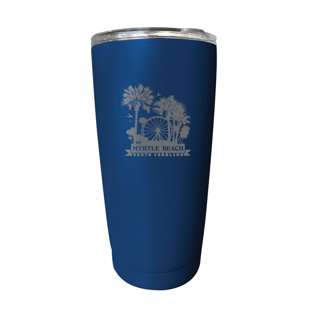 Myrtle Beach South Carolina Laser Etched Souvenir 16 oz Stainless Steel Insulated Tumbler Image 4
