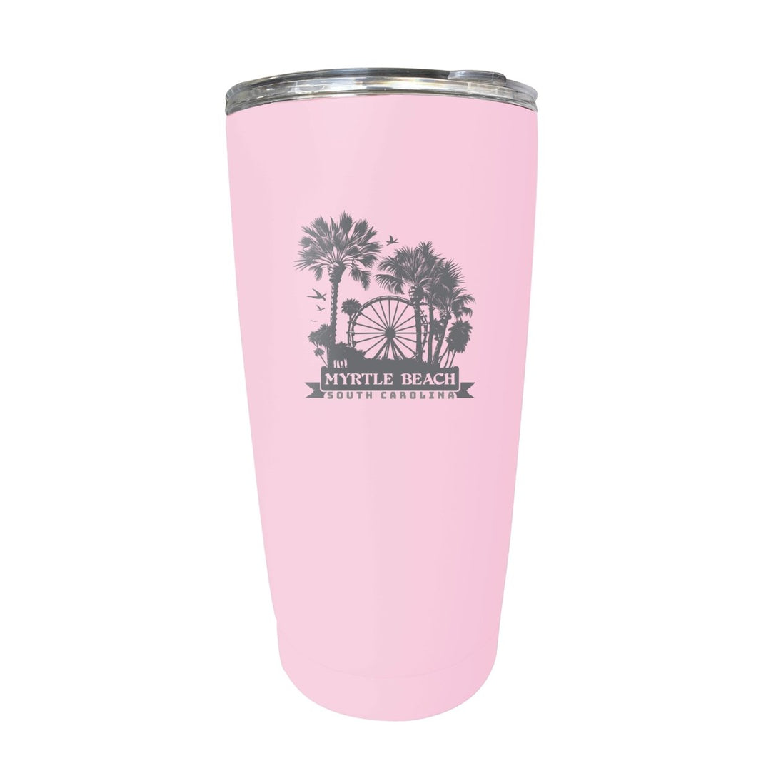 Myrtle Beach South Carolina Laser Etched Souvenir 16 oz Stainless Steel Insulated Tumbler Image 4