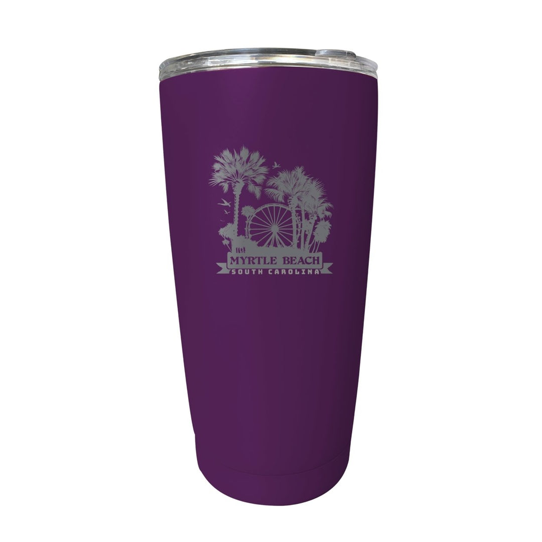 Myrtle Beach South Carolina Laser Etched Souvenir 16 oz Stainless Steel Insulated Tumbler Image 6