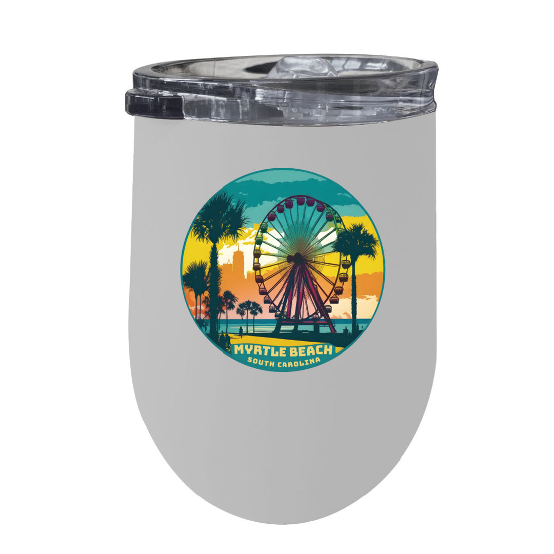 Myrtle Beach South Carolina Souvenir 12 oz Insulated Wine Stainless Steel Tumbler Image 7