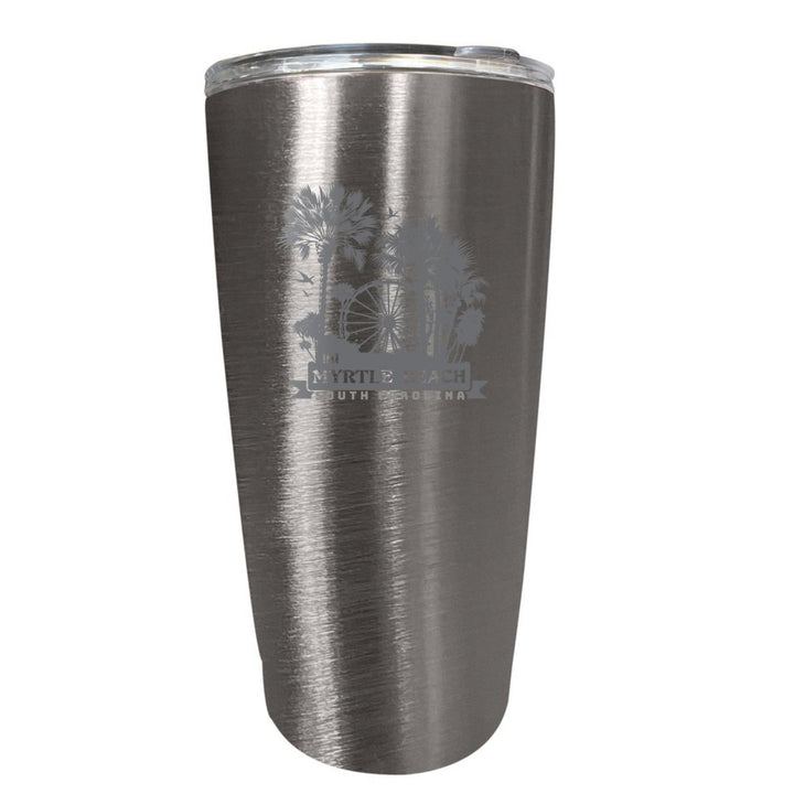 Myrtle Beach South Carolina Laser Etched Souvenir 16 oz Stainless Steel Insulated Tumbler Image 8