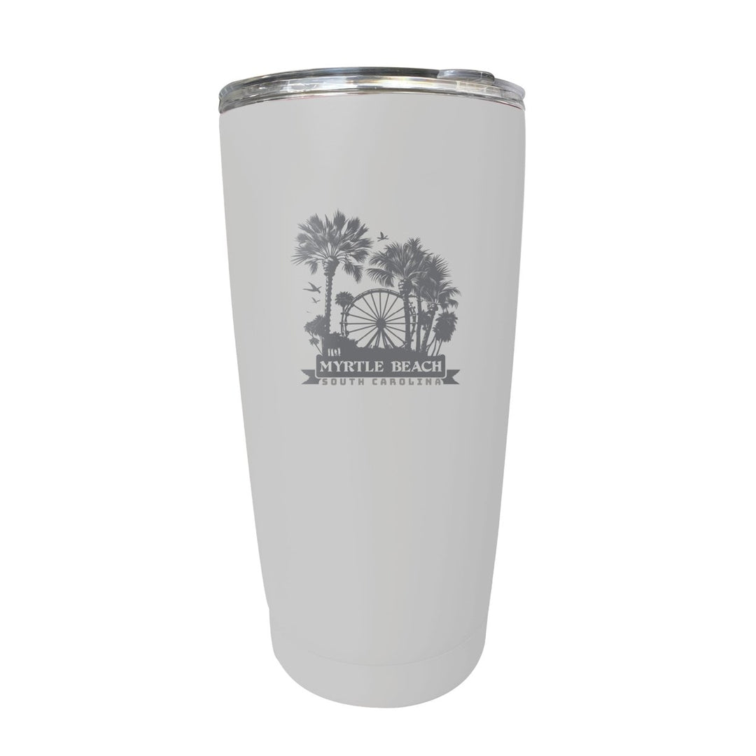 Myrtle Beach South Carolina Laser Etched Souvenir 16 oz Stainless Steel Insulated Tumbler Image 9