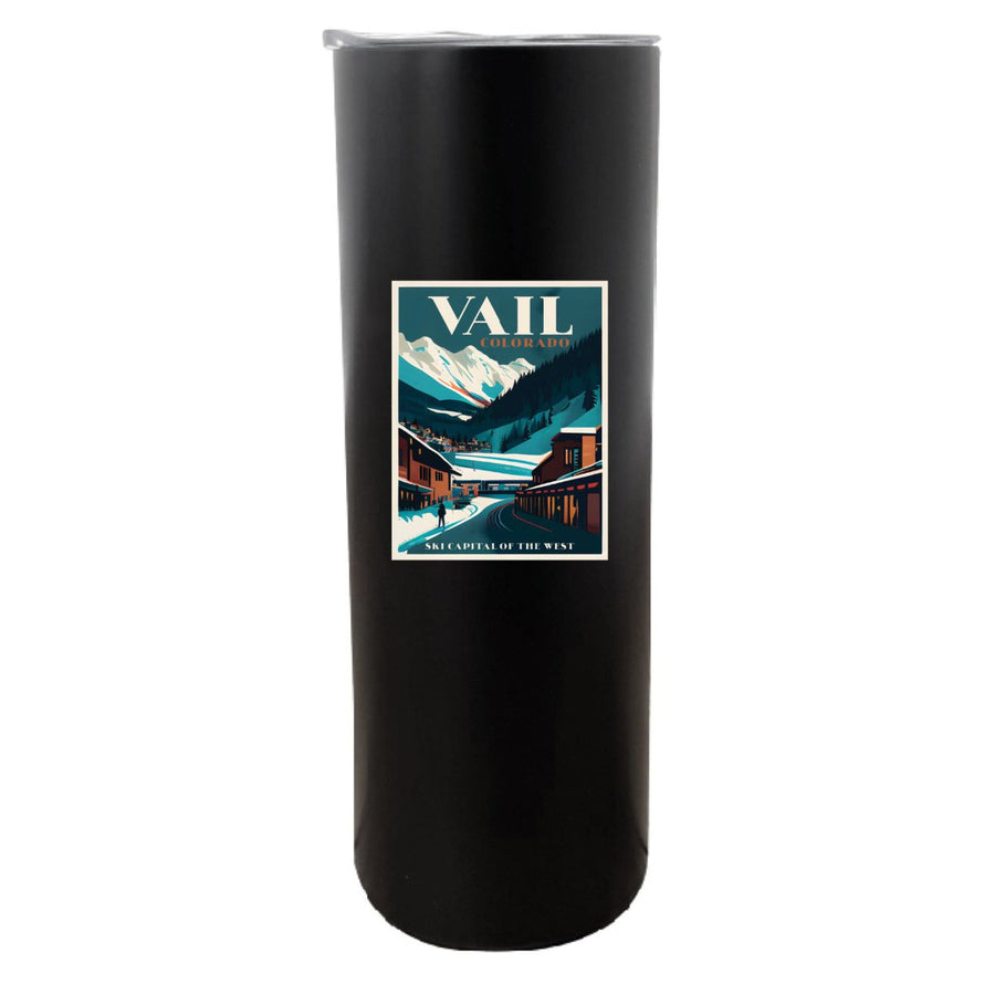 Vail Colorado Souvenir 20 oz Insulated Stainless Steel Skinny Tumbler Image 1