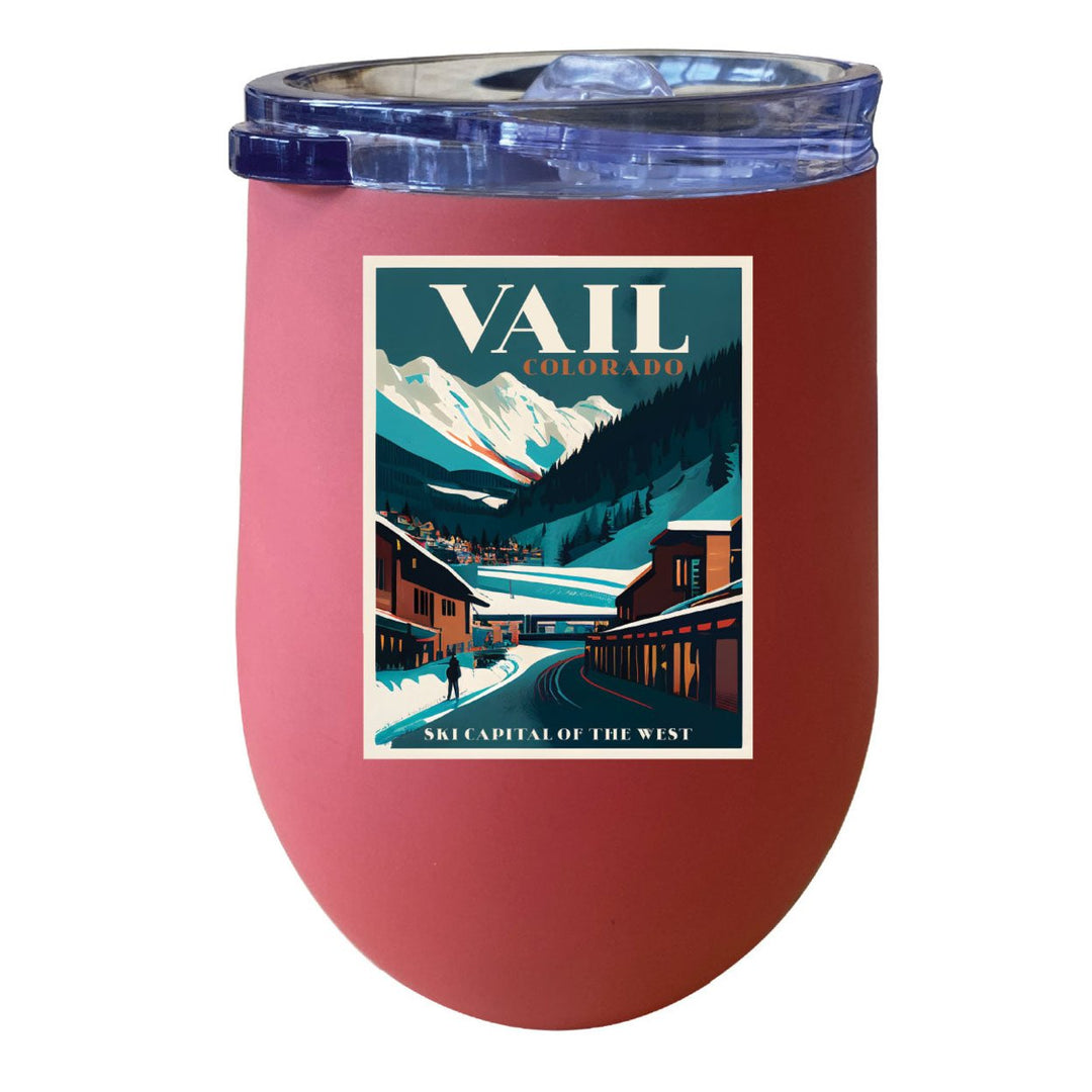 Vail Colorado Souvenir 12 oz Insulated Wine Stainless Steel Tumbler Image 2