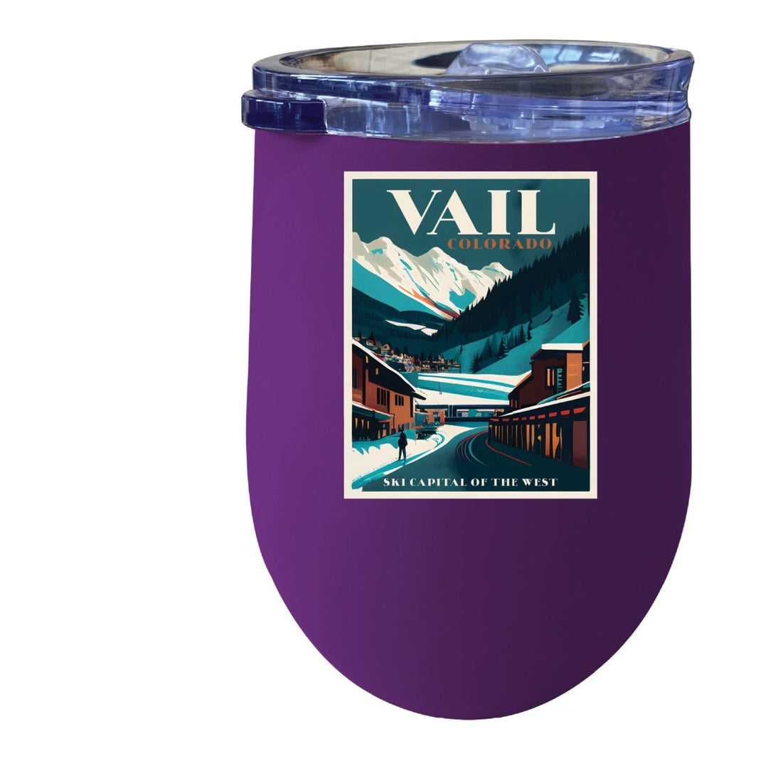 Vail Colorado Souvenir 12 oz Insulated Wine Stainless Steel Tumbler Image 3