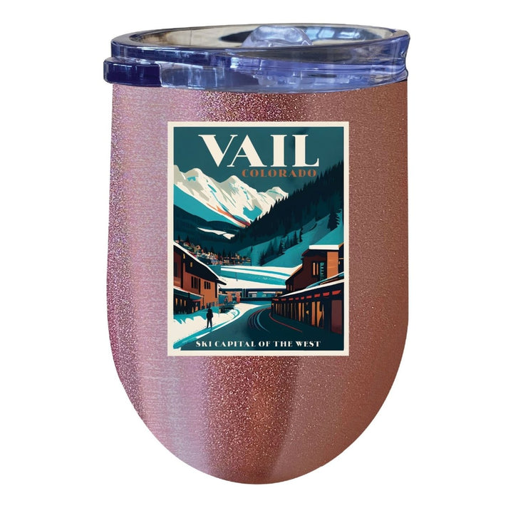 Vail Colorado Souvenir 12 oz Insulated Wine Stainless Steel Tumbler Image 1