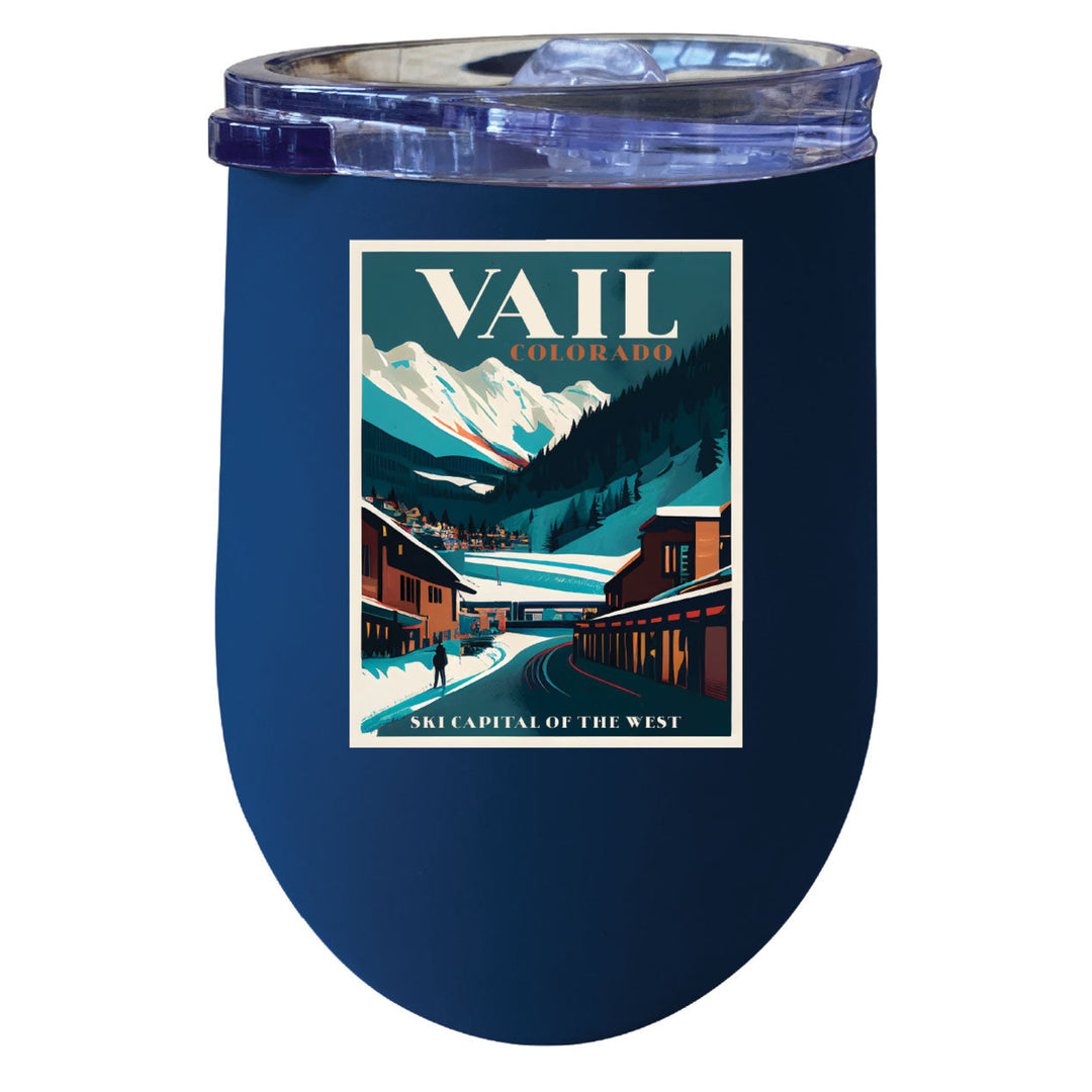 Vail Colorado Souvenir 12 oz Insulated Wine Stainless Steel Tumbler Image 4