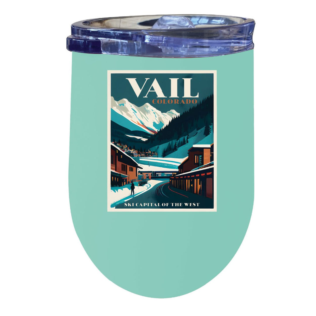 Vail Colorado Souvenir 12 oz Insulated Wine Stainless Steel Tumbler Image 1