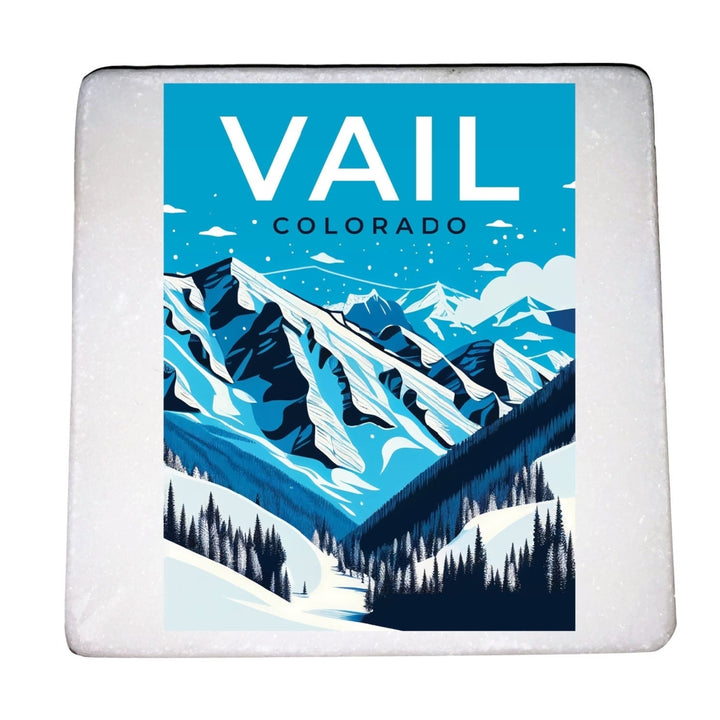 Vail Colorado Souvenir 4 x 4 Inch Coaster Marble Image 1