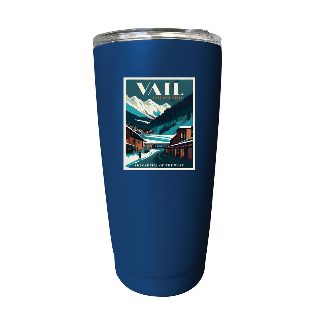 Vail Colorado Souvenir 16 oz Stainless Steel Insulated Tumbler Image 1