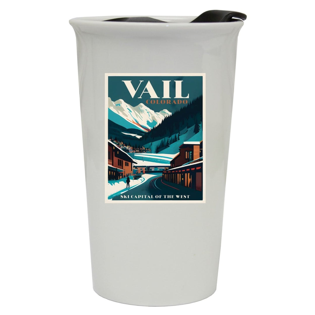 Vail Colorado Souvenir 16 oz Ceramic Double Wall Tumbler Image 1