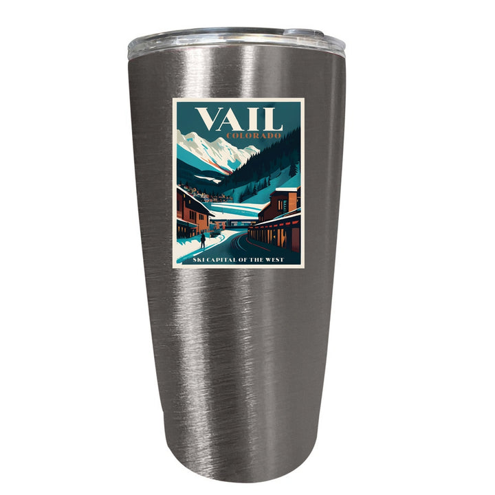 Vail Colorado Souvenir 16 oz Stainless Steel Insulated Tumbler Image 8