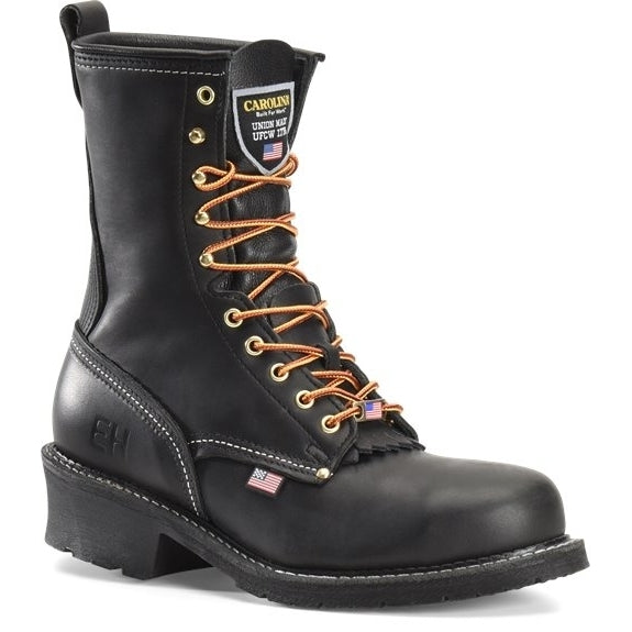 CAROLINA Mens 9" Maple Steel Toe Logger Work Boots Black - 1922  BLACK Image 2