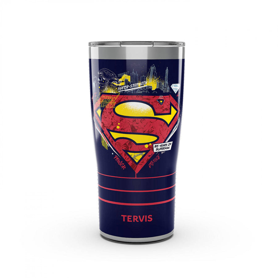 Superman Strength and Justice 20 oz. Stainless Steel Tervis Tumbler Image 1