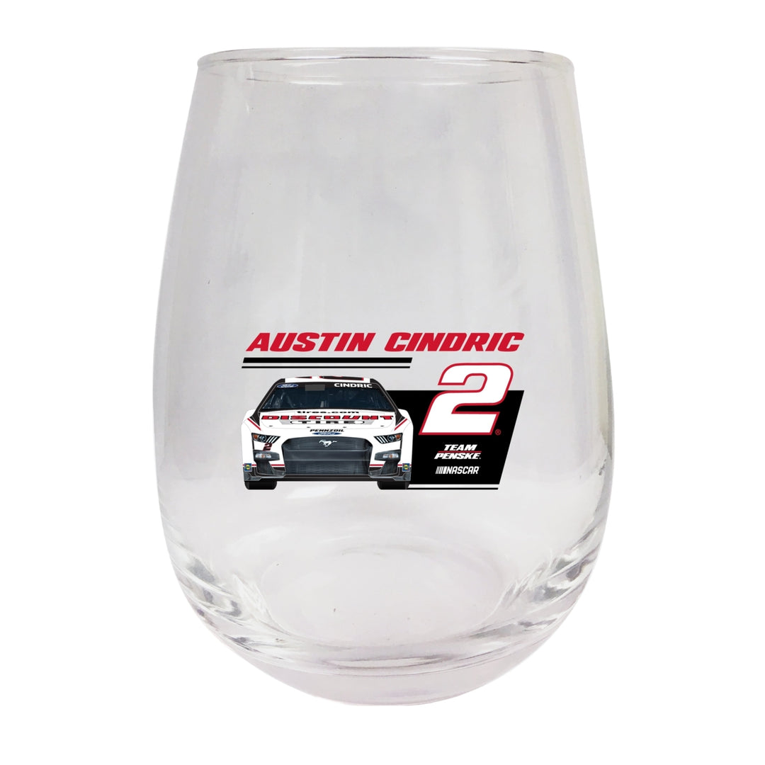 2 Austin Cindric NASCAR Officially Licensed Stemless Wine Glass Image 1