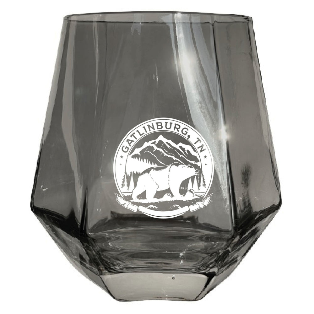 Gatlinburg Tennessee Laser Etched Souvenir Wine Glass Diamond 10 oz Image 2