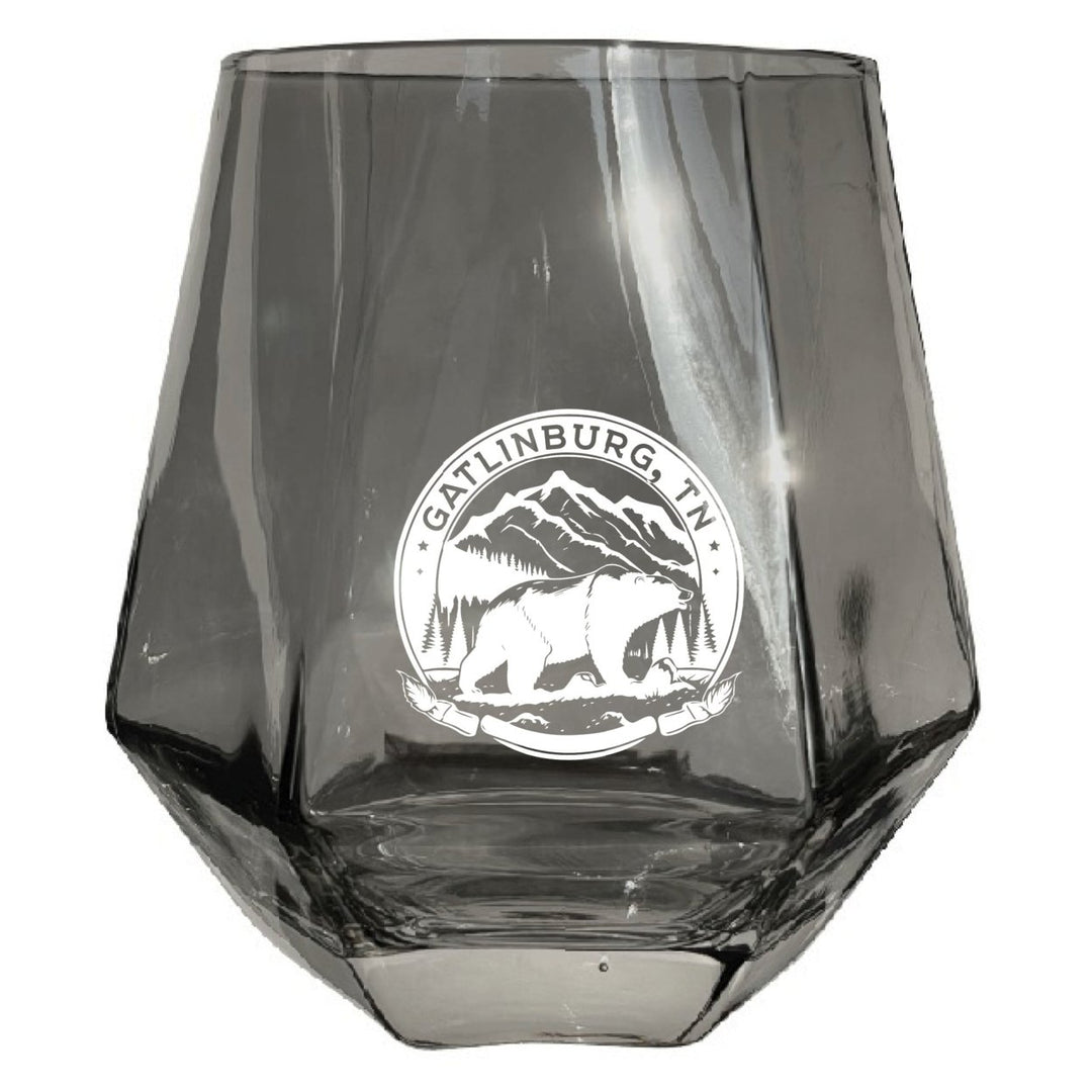 Gatlinburg Tennessee Laser Etched Souvenir Wine Glass Diamond 10 oz Image 1