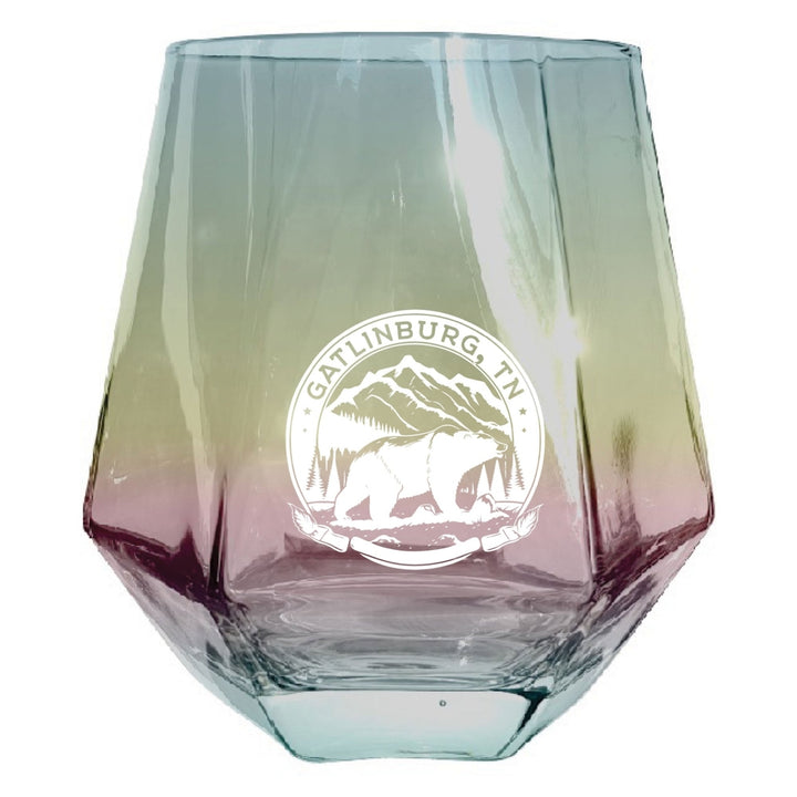 Gatlinburg Tennessee Laser Etched Souvenir Wine Glass Diamond 10 oz Image 1