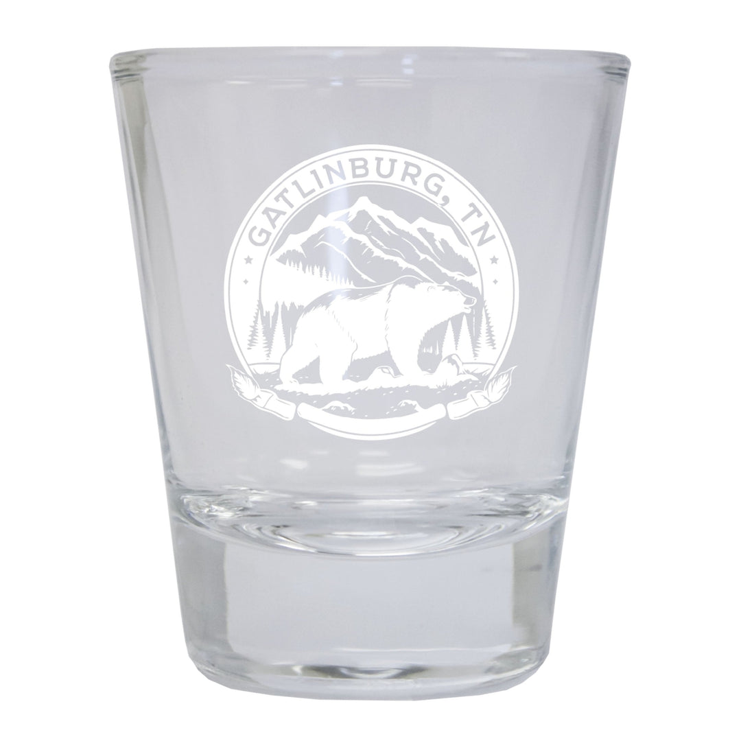 Gatlinburg Tennessee Laser Etched Souvenir 1.5 Ounce Shot Glass Round Image 2