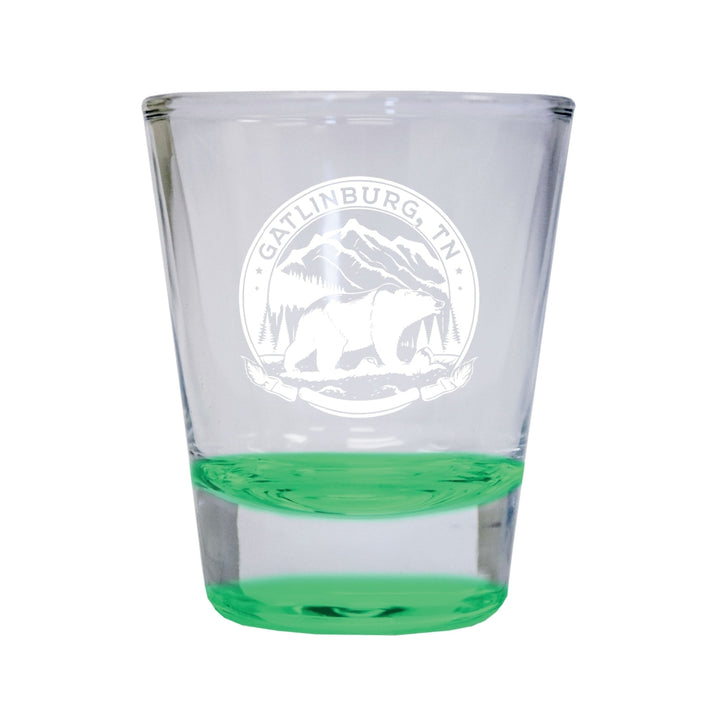 Gatlinburg Tennessee Laser Etched Souvenir 1.5 Ounce Shot Glass Round Image 3