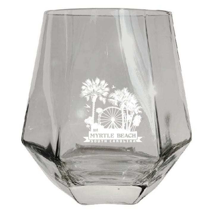 Myrtle Beach South Carolina Laser Etched Souvenir Wine Glass Diamond 10 oz Image 1