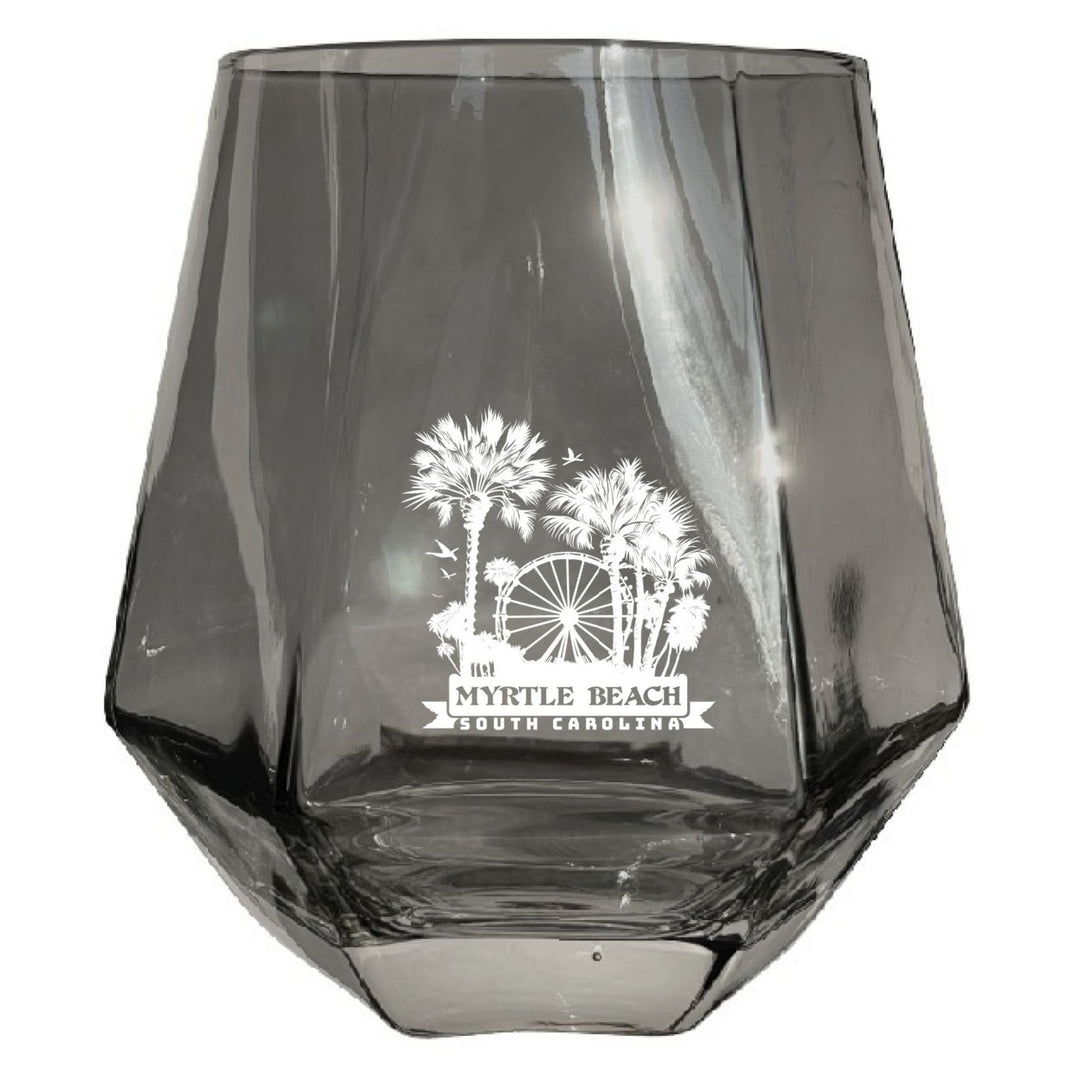 Myrtle Beach South Carolina Laser Etched Souvenir Wine Glass Diamond 10 oz Image 1