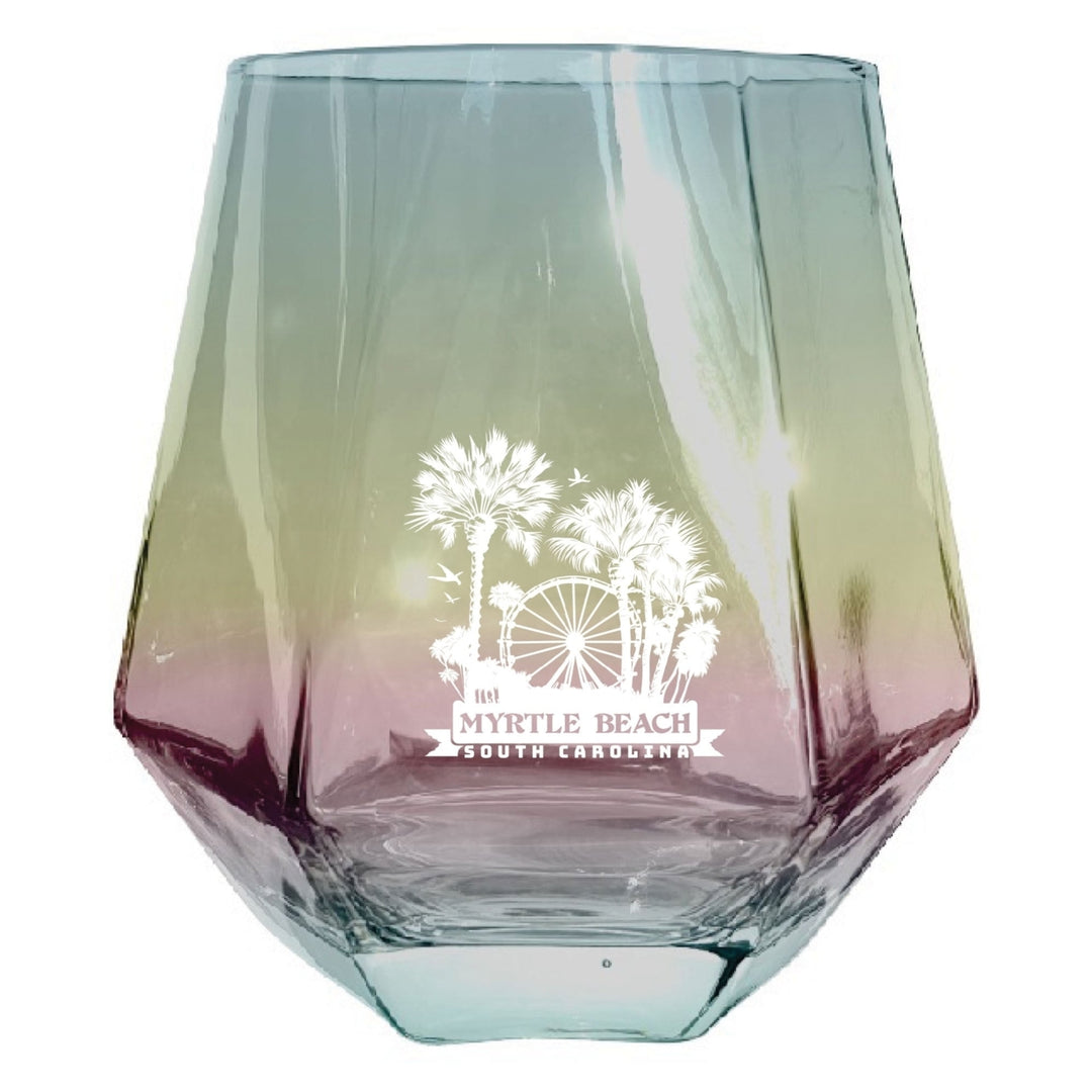 Myrtle Beach South Carolina Laser Etched Souvenir Wine Glass Diamond 10 oz Image 3