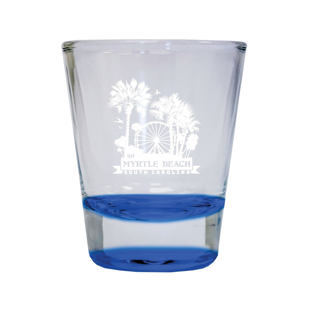 Myrtle Beach South Carolina Laser Etched Souvenir 1.5 Ounce Shot Glass Round Image 1