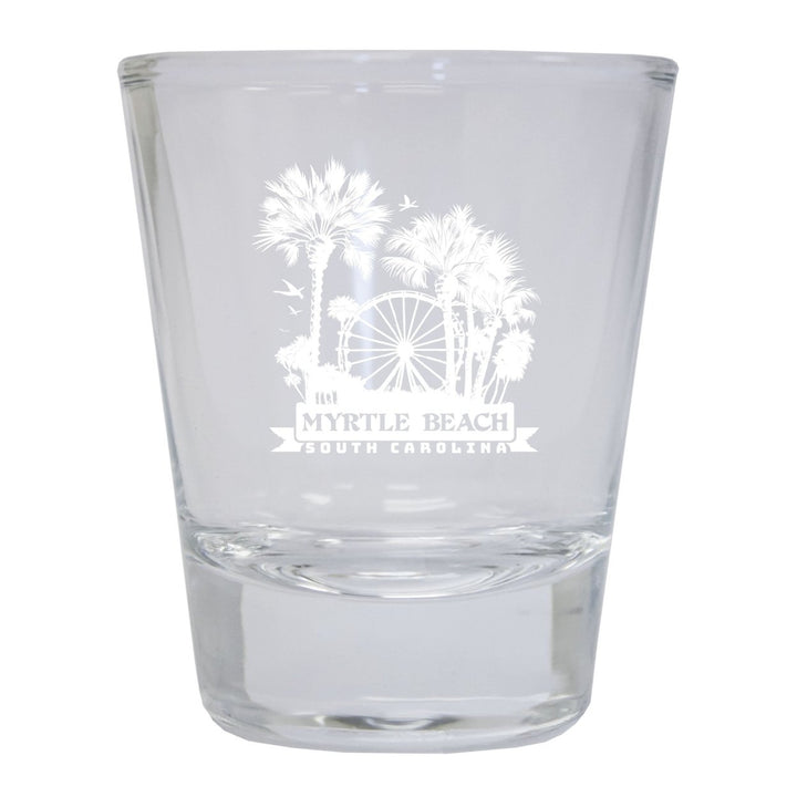 Myrtle Beach South Carolina Laser Etched Souvenir 1.5 Ounce Shot Glass Round Image 1