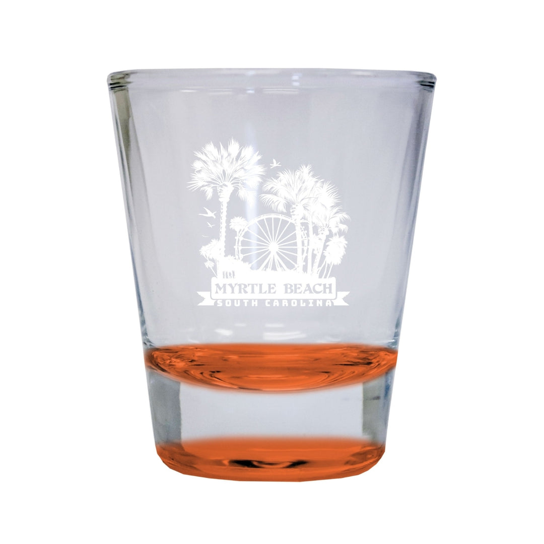 Myrtle Beach South Carolina Laser Etched Souvenir 1.5 Ounce Shot Glass Round Image 4