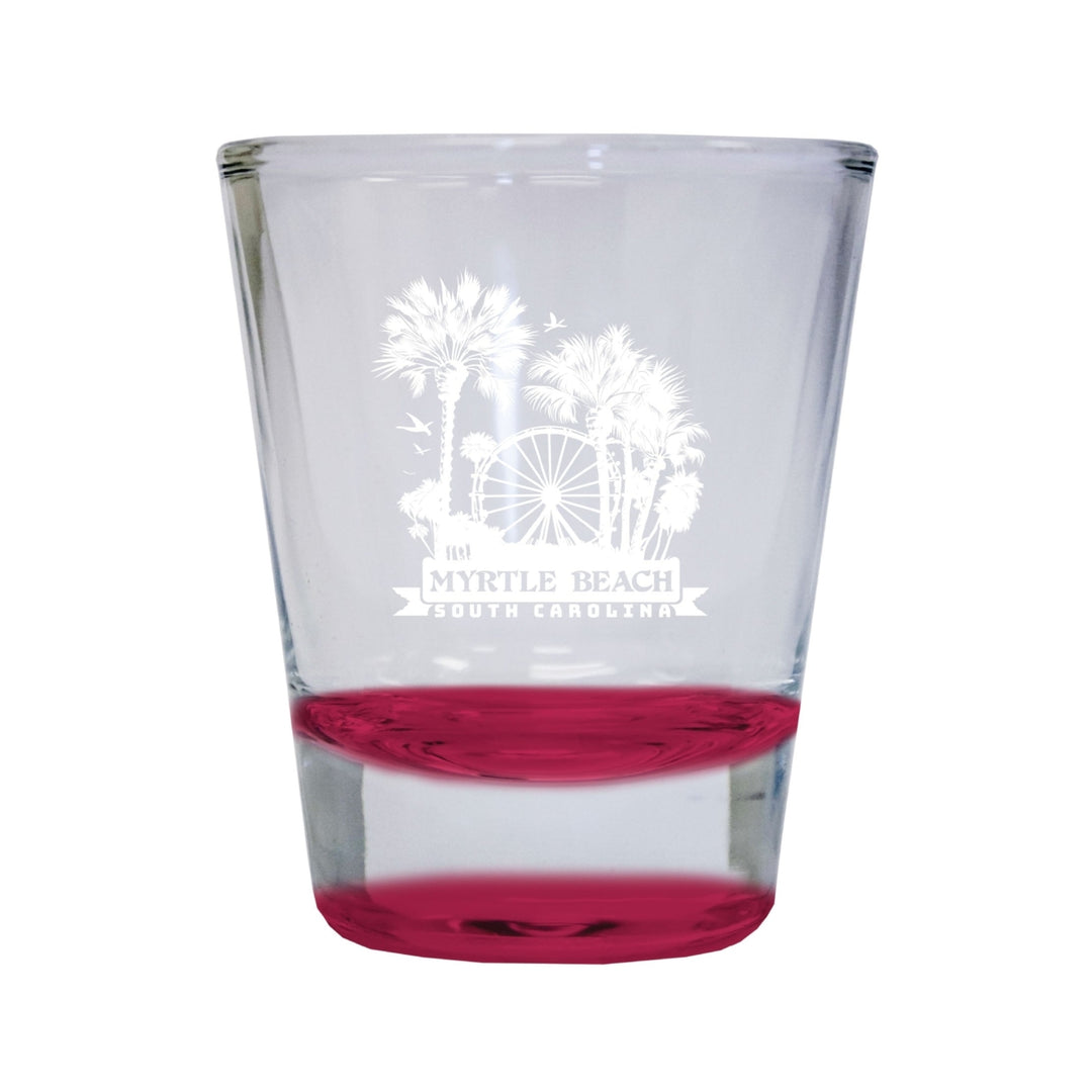 Myrtle Beach South Carolina Laser Etched Souvenir 1.5 Ounce Shot Glass Round Image 4