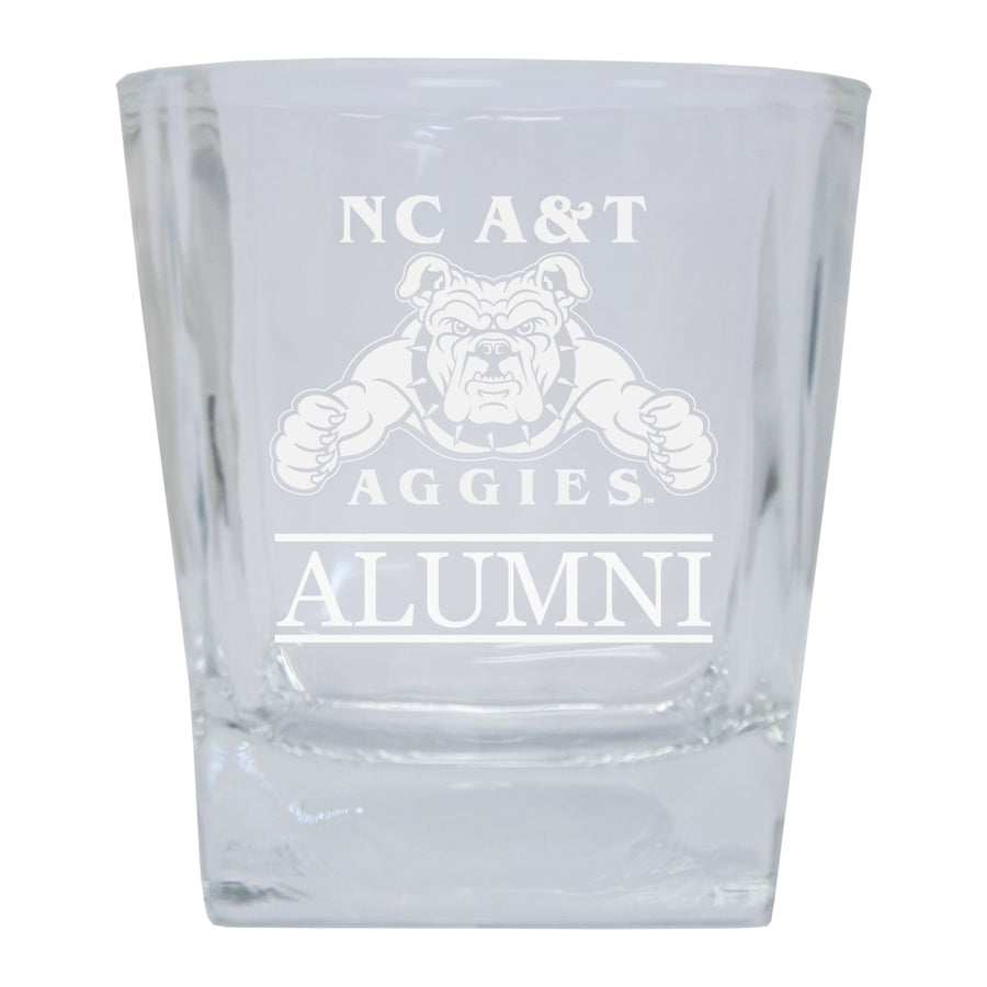 North Carolina AandT State Aggies Alumni Elegance 10oz Etched Glass Tumbler Image 1