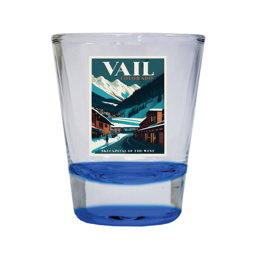 Vail Colorado Souvenir 1.5 Ounce Shot Glass Round Image 1