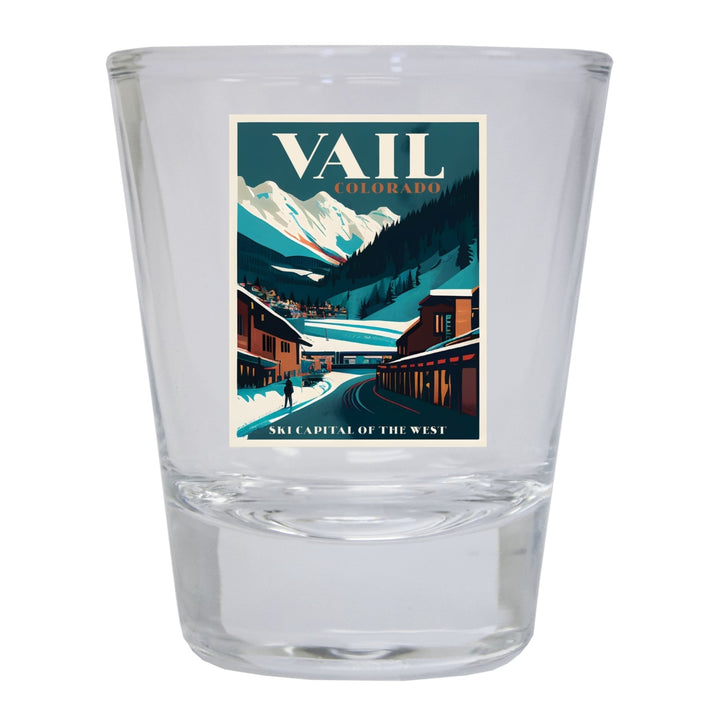 Vail Colorado Souvenir 1.5 Ounce Shot Glass Round Image 2