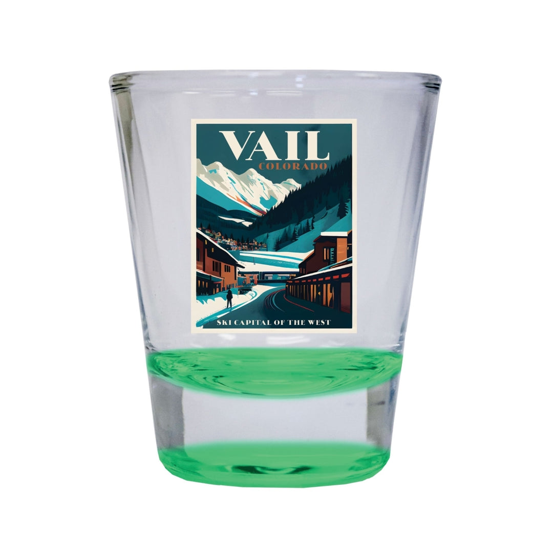 Vail Colorado Souvenir 1.5 Ounce Shot Glass Round Image 3