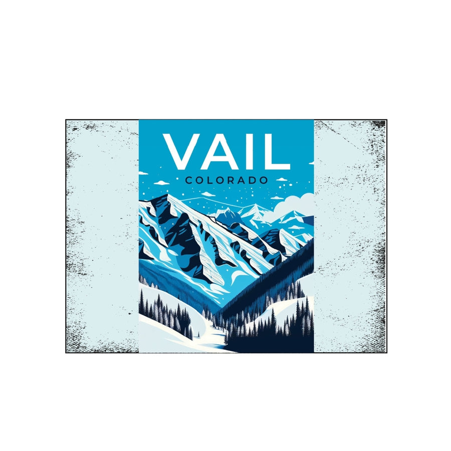 Vail Colorado Souvenir Wood sign with frame 5x7 Image 1