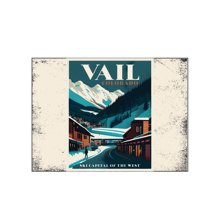 Vail Colorado Souvenir Wood sign with frame 5x7 Image 2