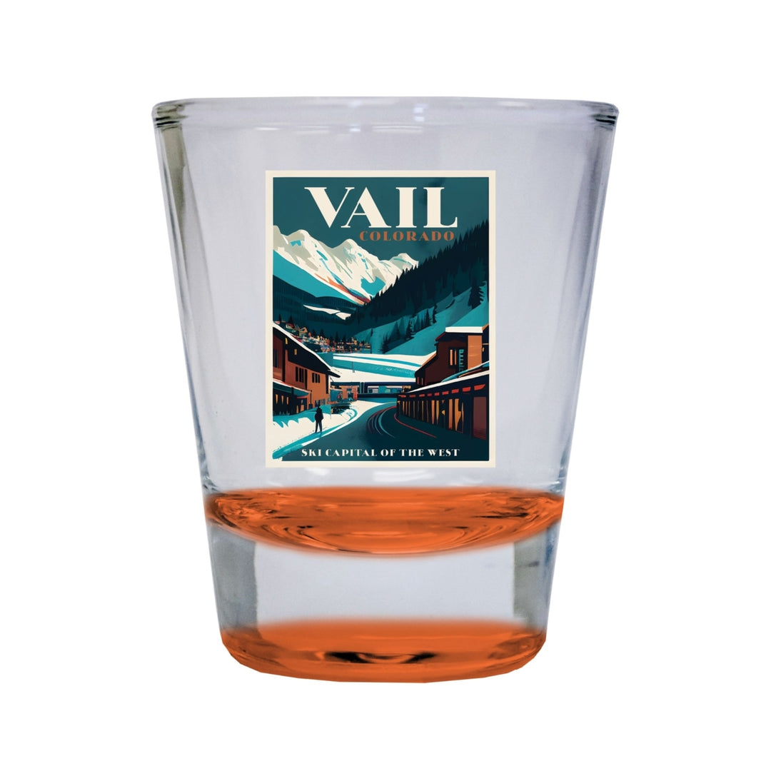 Vail Colorado Souvenir 1.5 Ounce Shot Glass Round Image 4