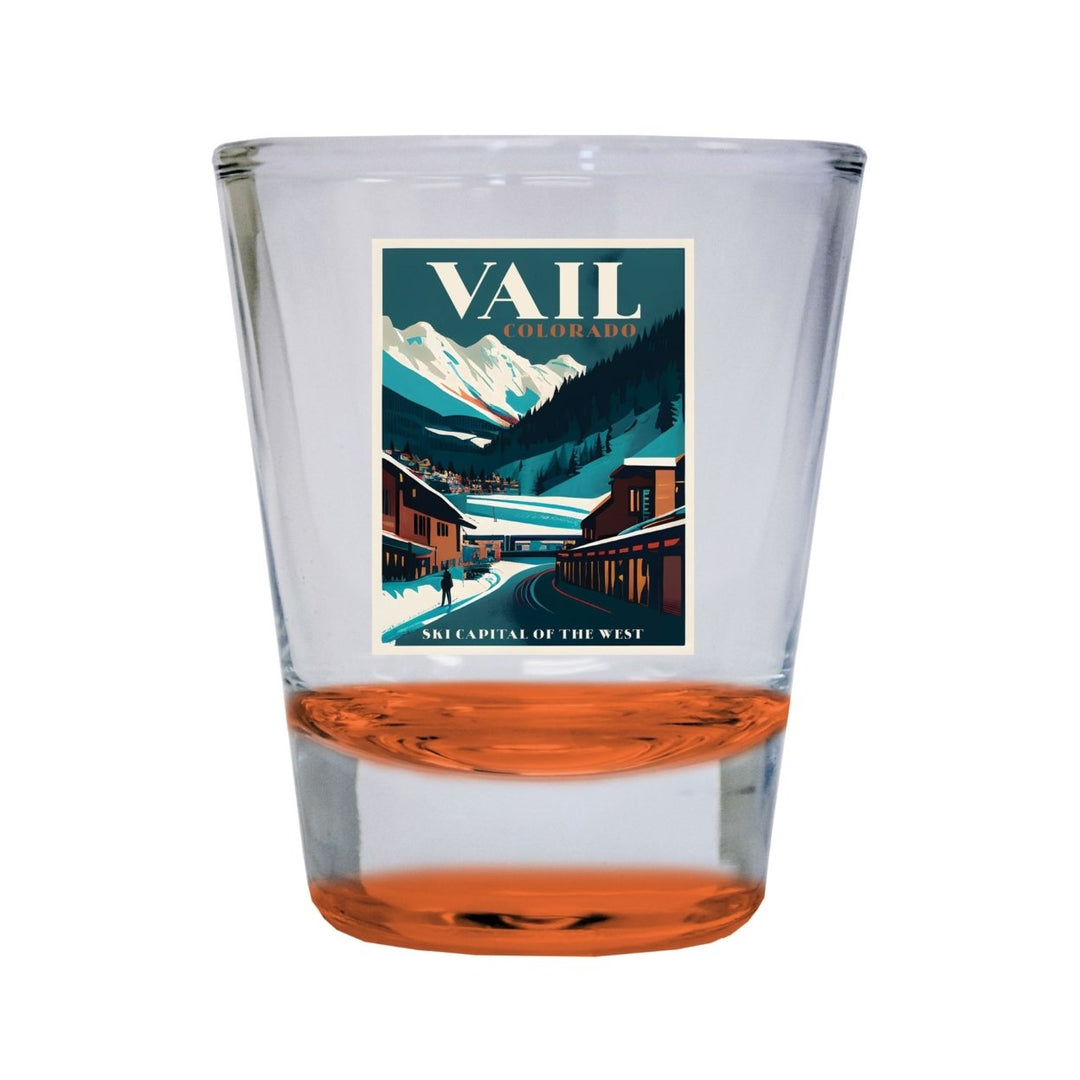 Vail Colorado Souvenir 1.5 Ounce Shot Glass Round Image 1