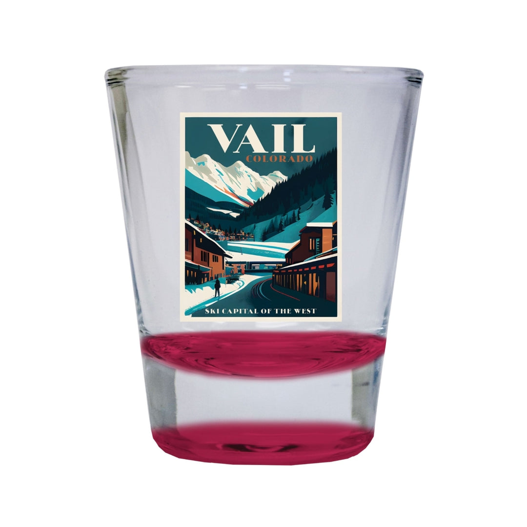 Vail Colorado Souvenir 1.5 Ounce Shot Glass Round Image 4