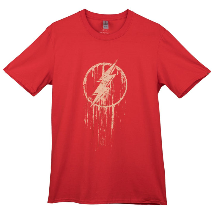 The Flash Logo Dripping Gold Paint T-Shirt Image 1